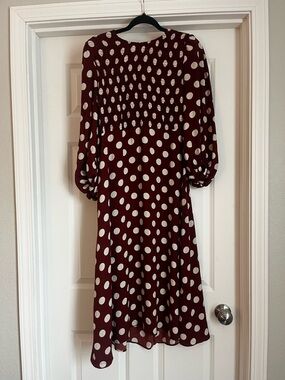Zara Red and White Polka Dot Midi Dress